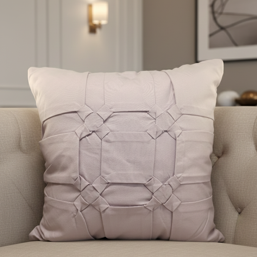 Premhilsha Modern Grid Knot Cushion
