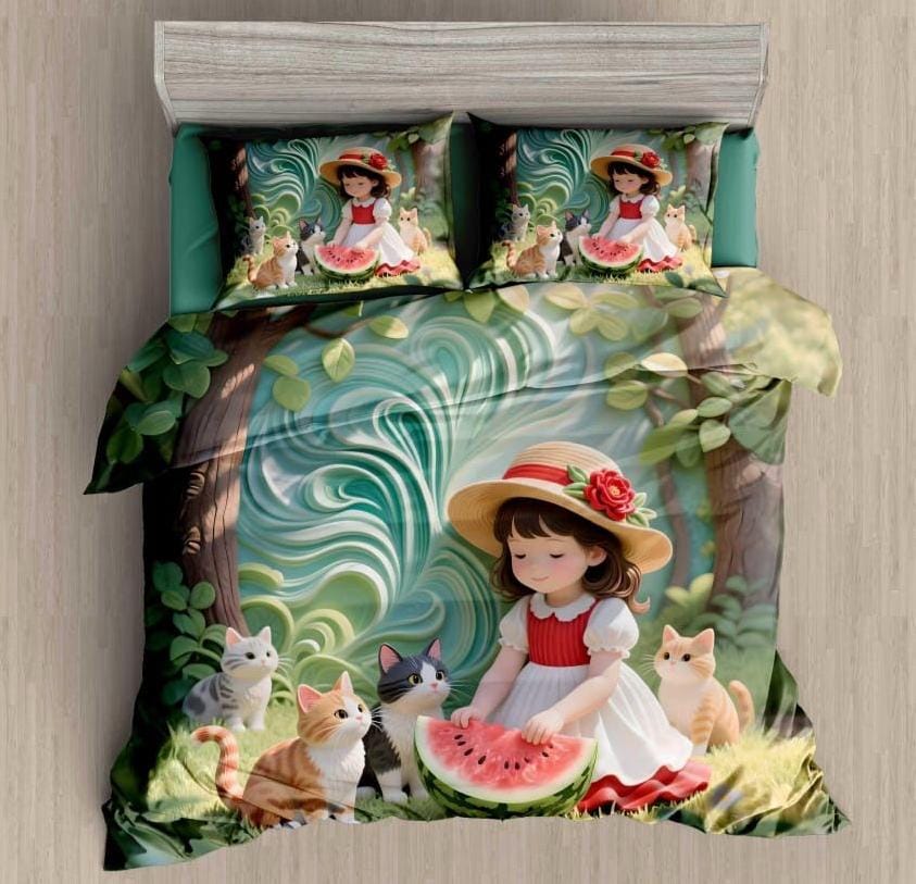 Premhilsha Disney Enchanted Meadow 11D Bedsheet Set