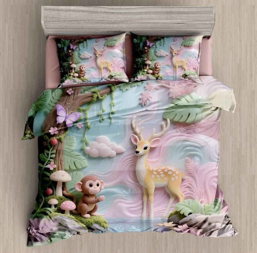 Premhilsha Disney Enchanted Meadow 11D Bedsheet Set