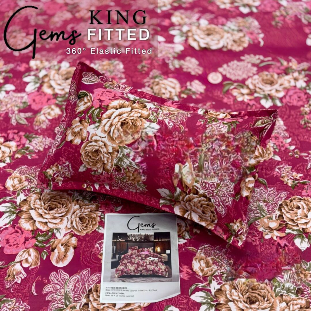 Premhilsha Gems 100% Cotton FITED Bedsheet Set – King Size