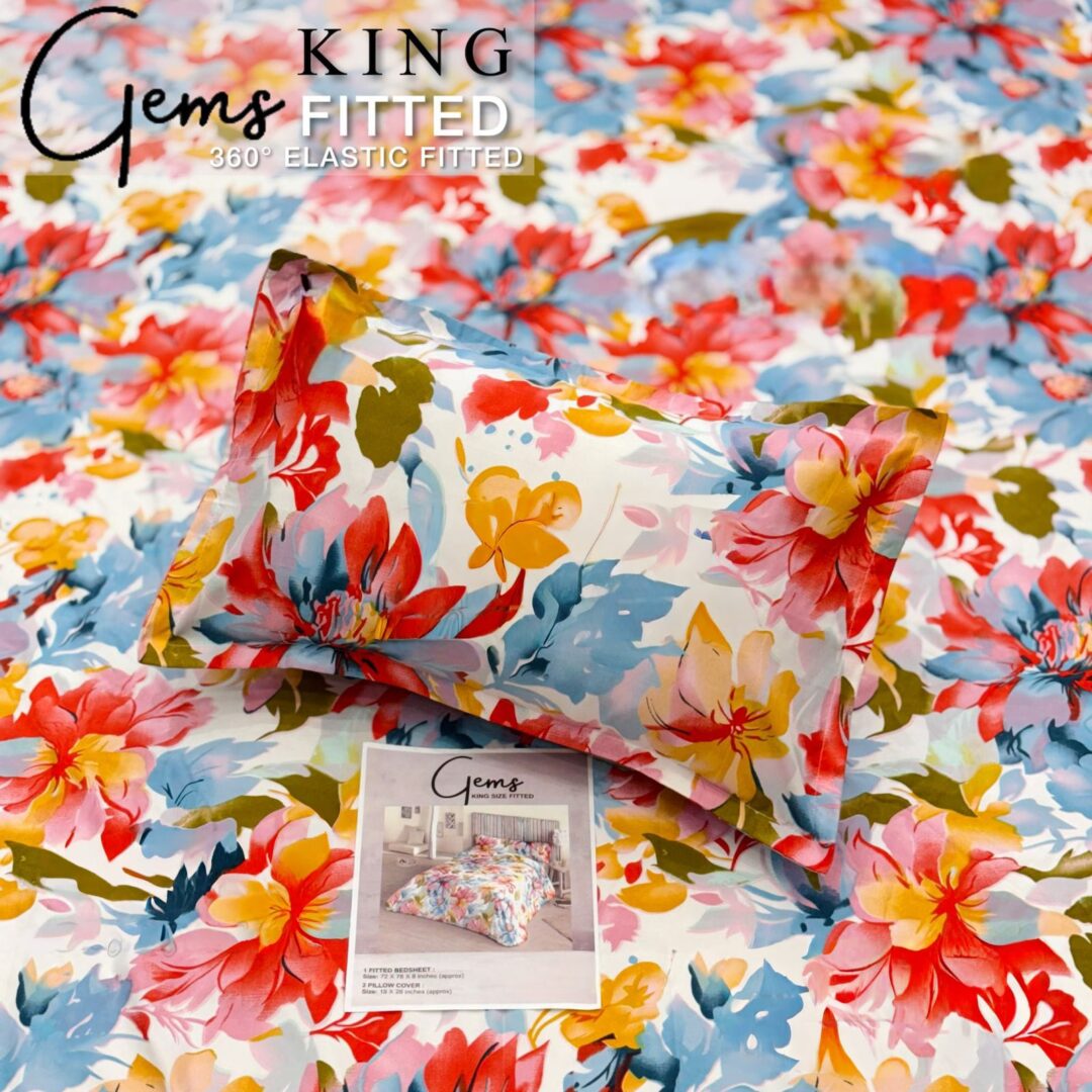 Premhilsha Gems 100% Cotton FITED Bedsheet Set – King Size