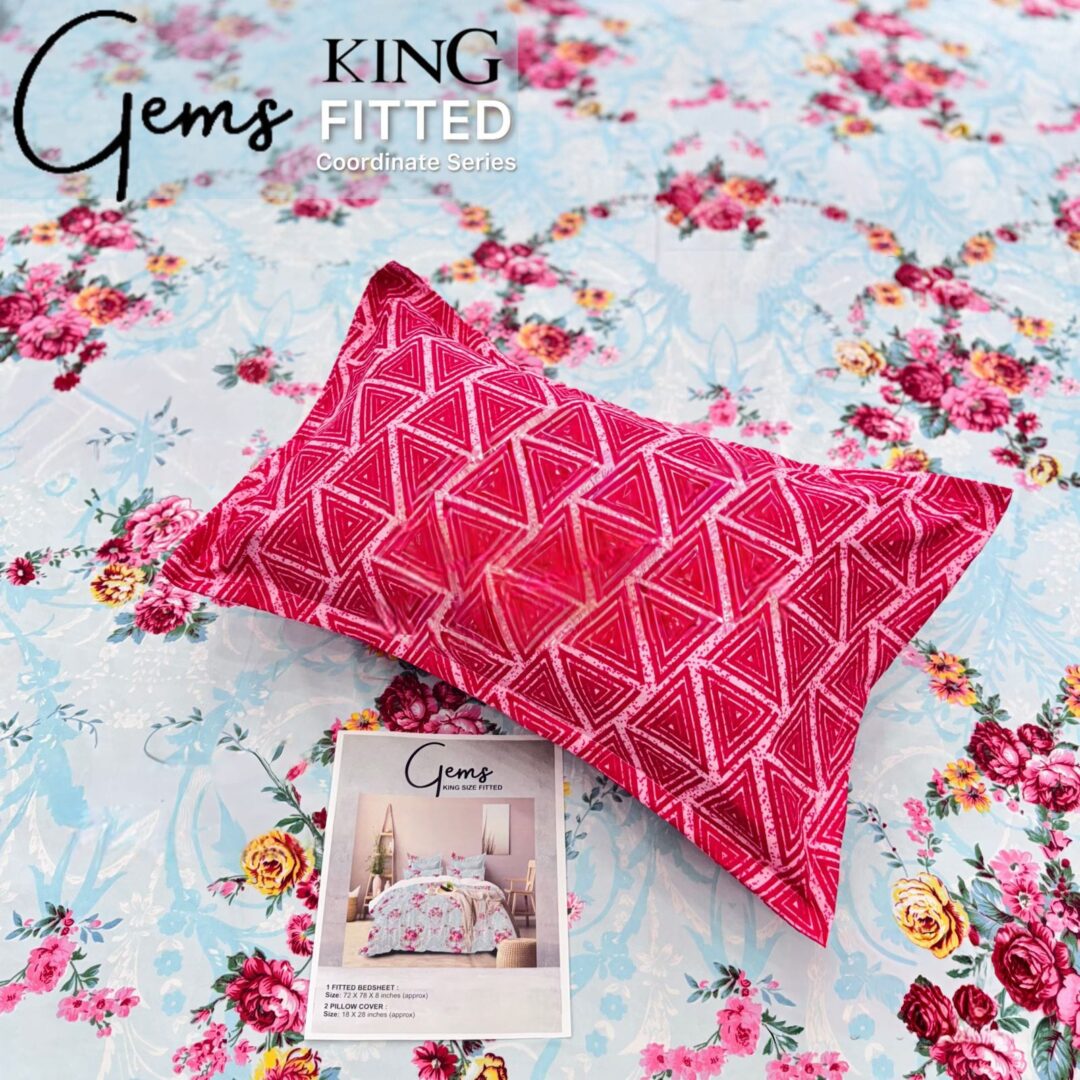 Premhilsha Gems 100% Cotton FITED Bedsheet Set – King Size