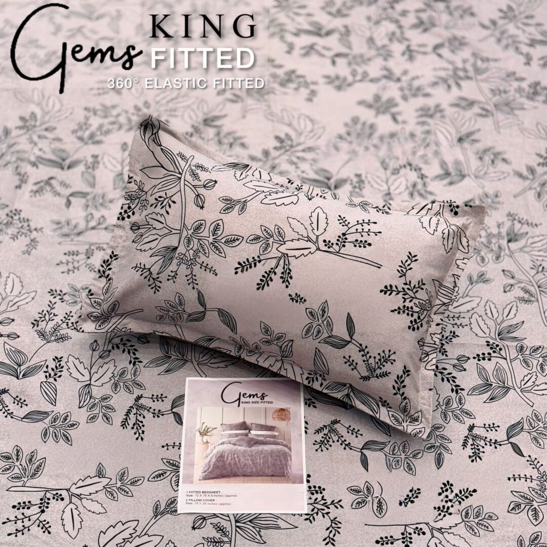 Premhilsha Gems 100% Cotton FITED Bedsheet Set – King Size