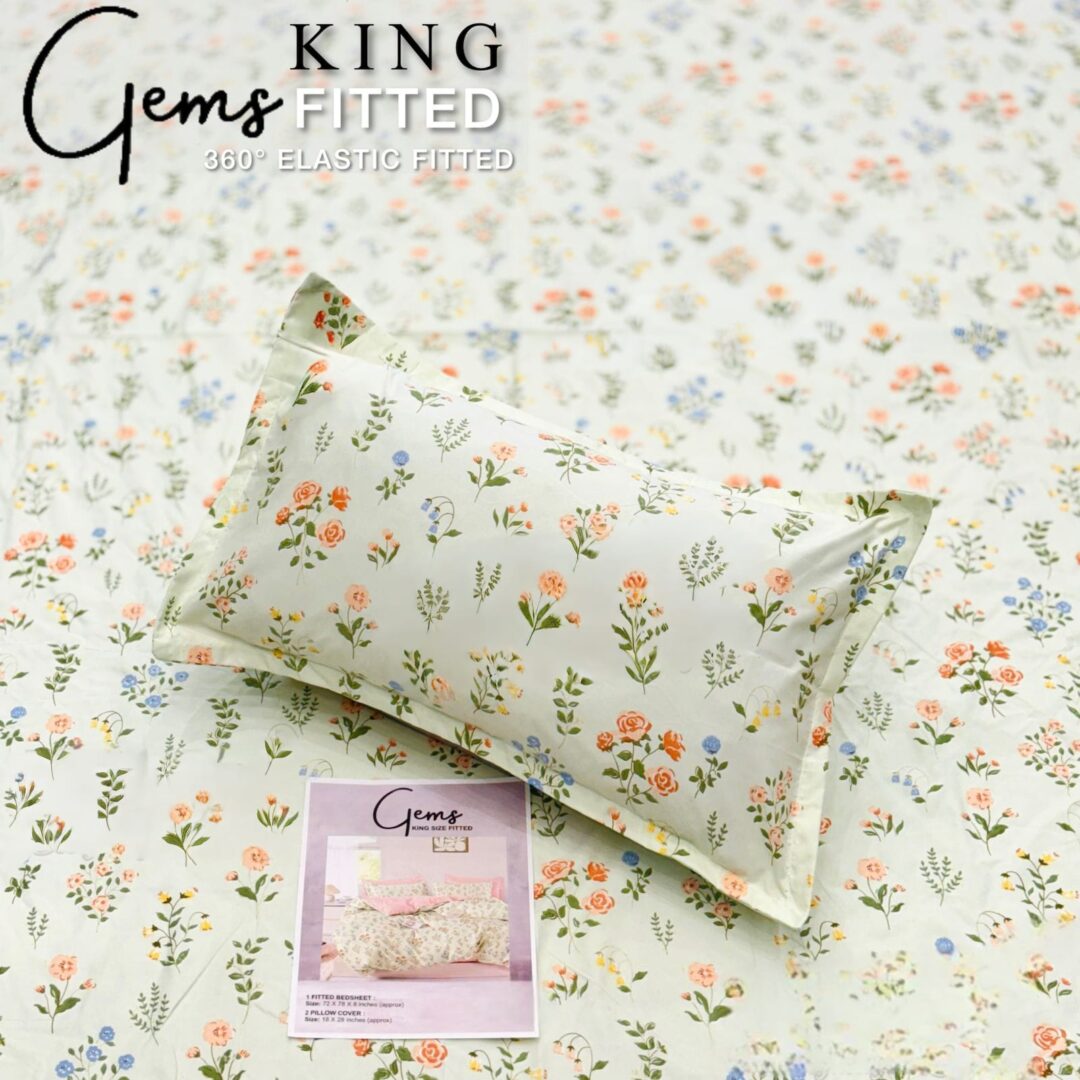 Premhilsha Gems 100% Cotton FITED Bedsheet Set – King Size