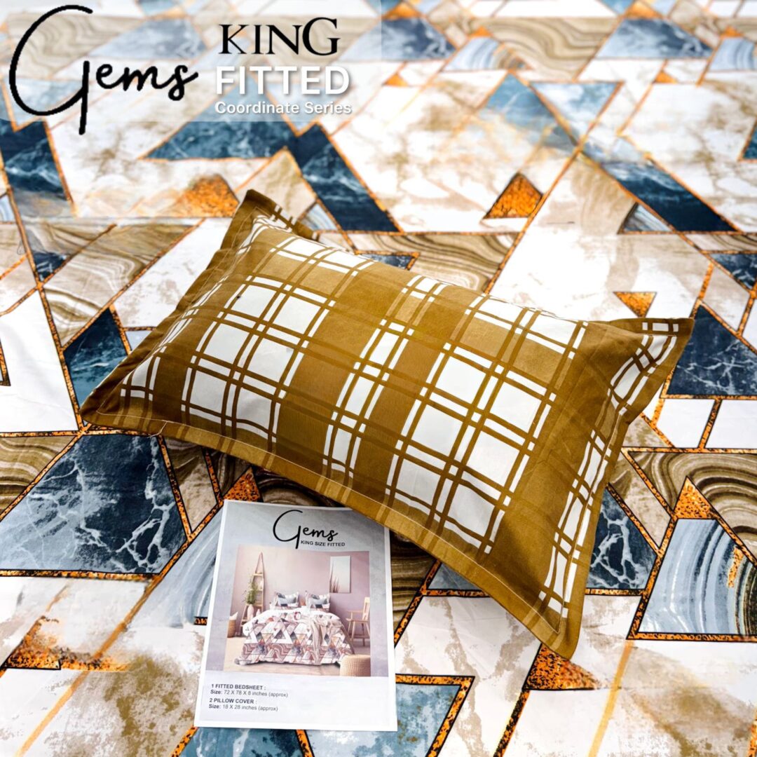 Premhilsha Gems 100% Cotton FITED Bedsheet Set – King Size