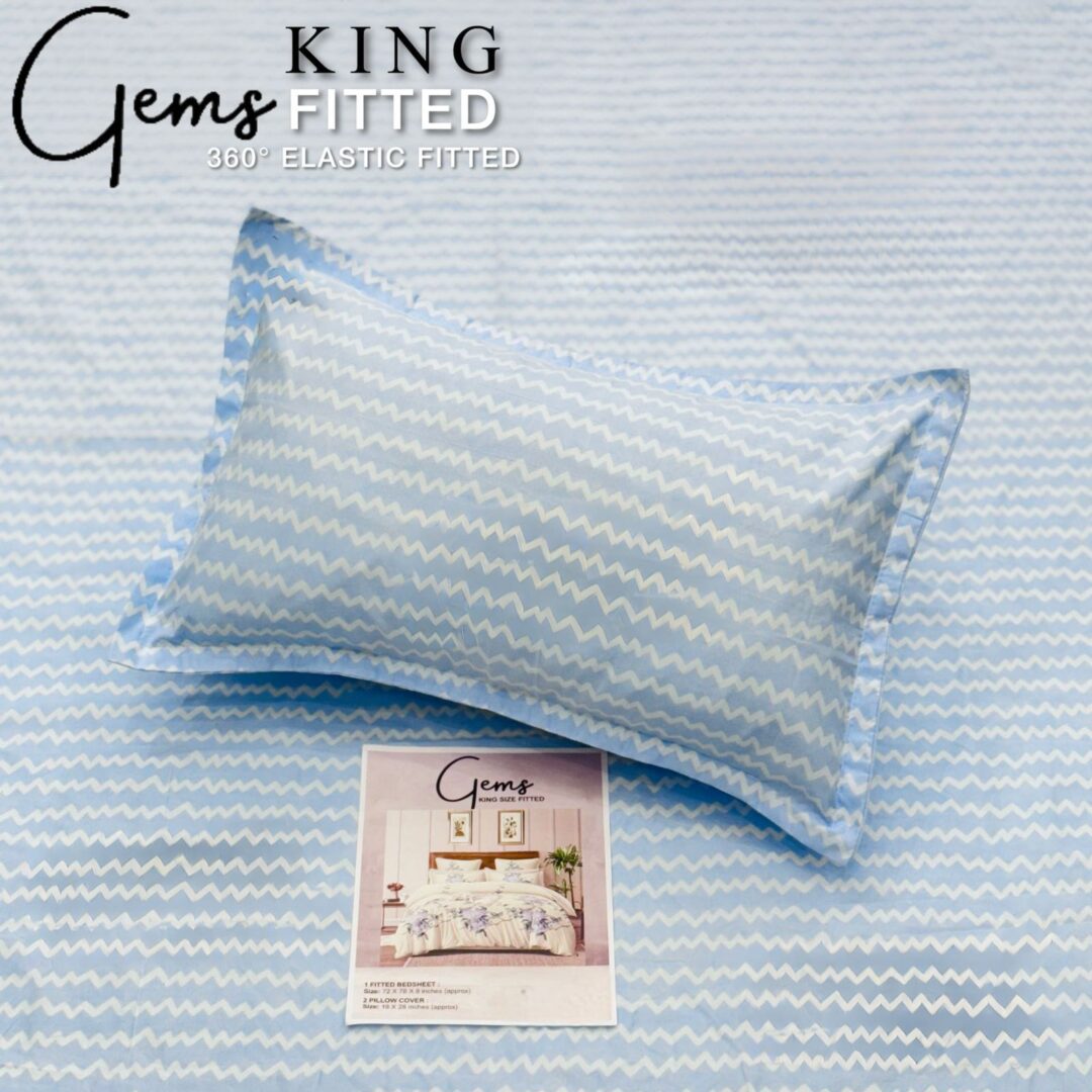 Premhilsha Gems 100% Cotton FITED Bedsheet Set – King Size