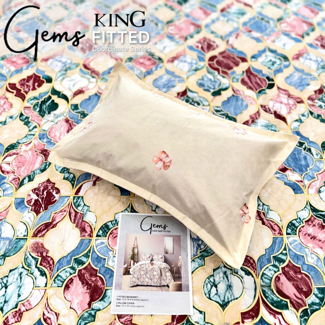 Premhilsha Gems 100% Cotton FITED Bedsheet Set – King Size