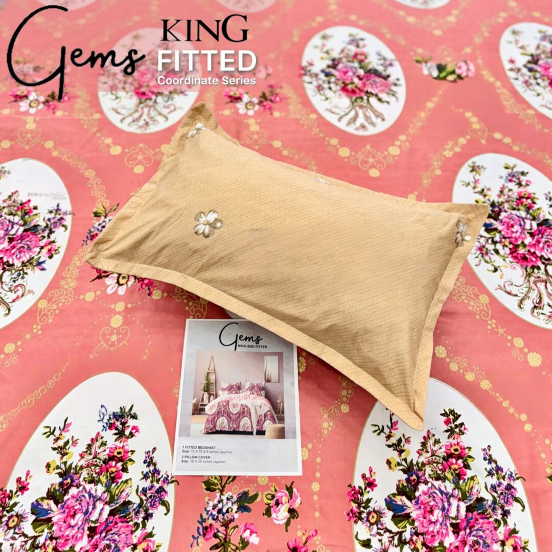 Premhilsha Gems 100% Cotton FITED Bedsheet Set – King Size
